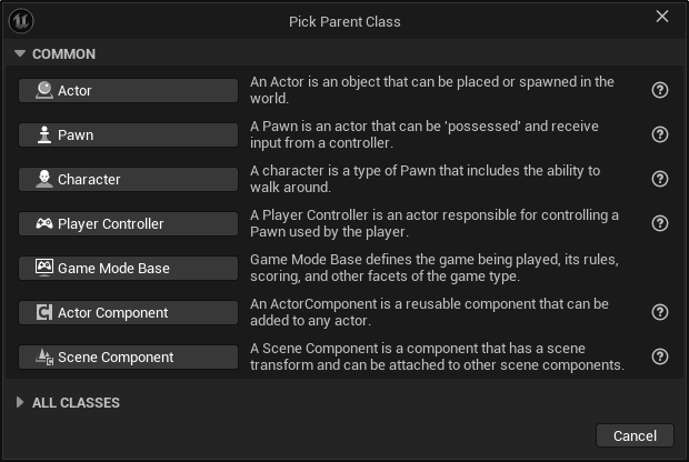 Pick Parent Class